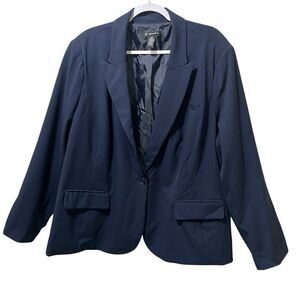 INC International Concepts Woman Navy Blue Preppy Blazer Jacket, Plus Size 22W